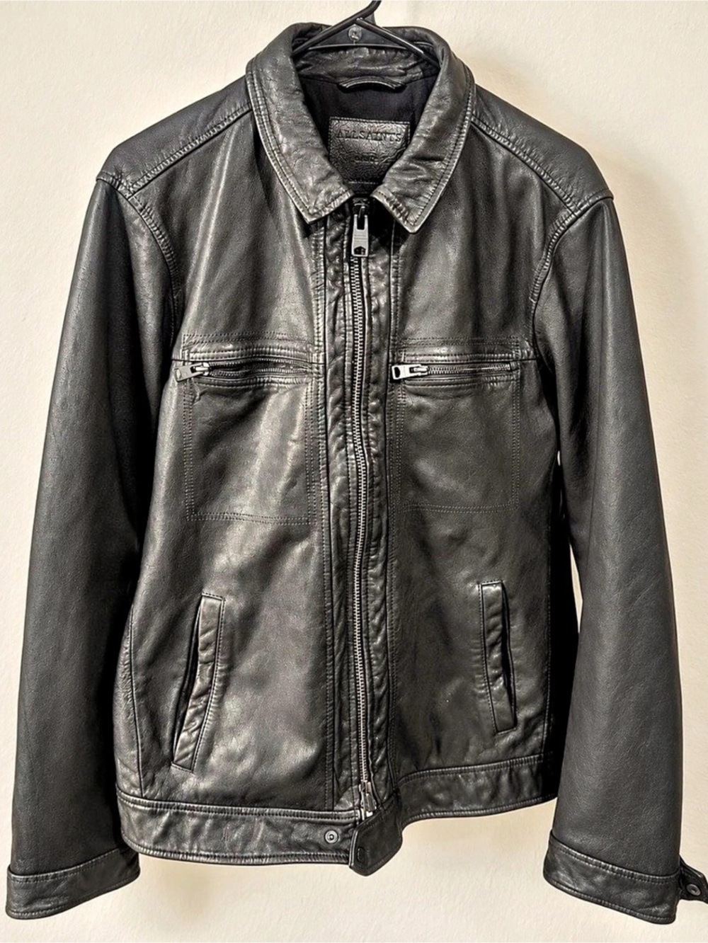 ALLSAINTS Luck Leather Jacket Men's Black